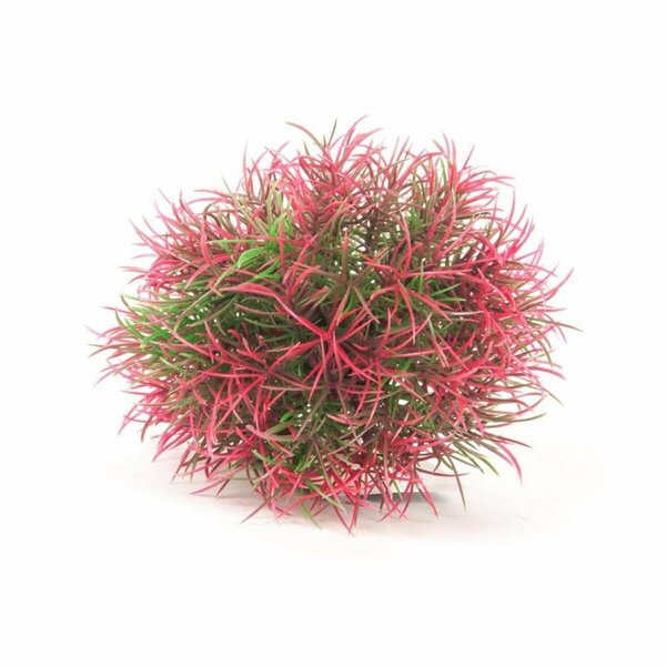 Aquatop Ball Aquarium Plant with Weighted Base - Green & Red - 5 in. 819603015959